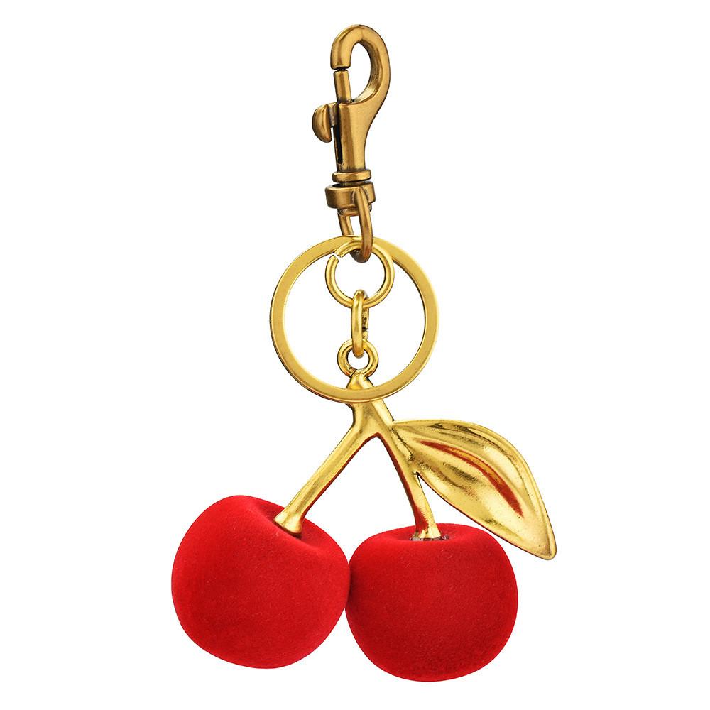 Kirschfrucht-Taschenanhänger mit Plüsch-Finish für Handtaschen und Schlüsselanhänger
