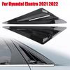 For Hyundai Elantra Car Rear Louver Window Side Shutter Cover Trim Sticker Vent Scoop ABS Carbon Fiber Gloss Black