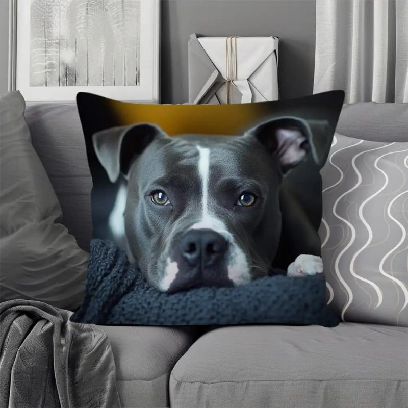 Vikama Pitbull Relaxation Pattern Pillowcase Comfortable Home Decor For Living Room Bedroom Soft Fabric Pillowcase