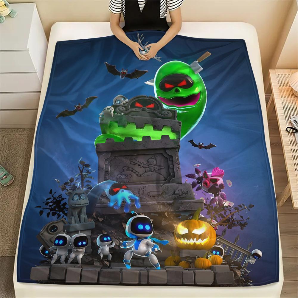 1PC ASTRO BOT Print Flannel Blanket, High Quality All Seasons, Home Decor, Warmth and Comfort, Perfect for Christmas Gifts
