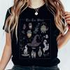 Camiseta Gráfica Botánica Vintage para Hombre Mujer Unisex Seta Bruja Estante Estampado Casual Manga Corta Top de Verano Camisetas