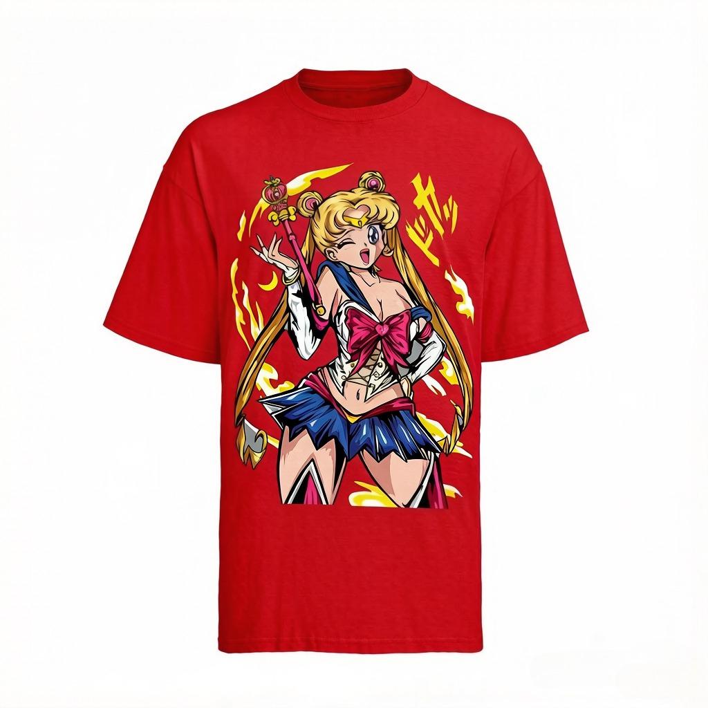 Pretty Soldier Sailor Moon Comic style T-shirt Summer Century Children's and Parental Clothing