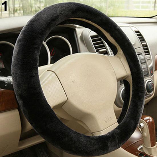Accessoire de voiture universel, longue, douce, chaude, housse de volant en peluche
