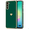 Case for Samsung Galaxy A18 4G/5G, Silicone Heart Pattern Shockproof Anti-Scratch Flexible Night Green