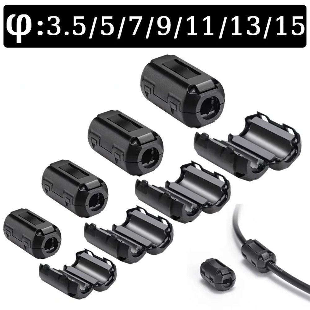 1Pcs Noise Suppressor Anti-interference Magnetic Ring EMI RFI Choke Clip Cable Filter
