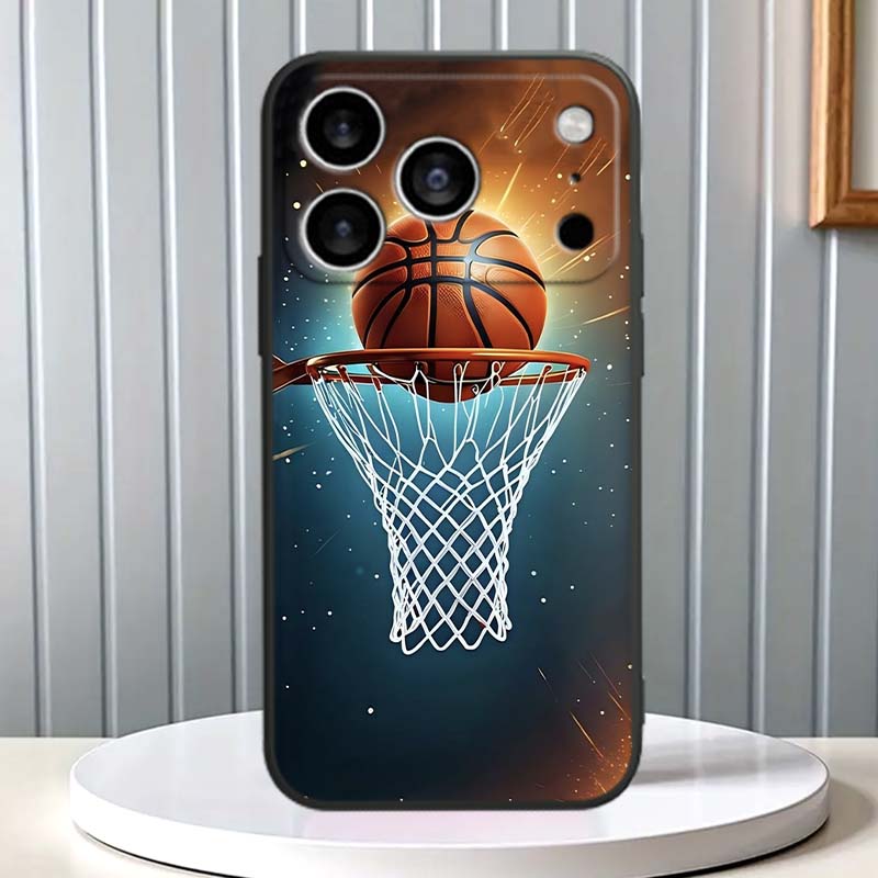 Sports Basketball Cool For Apple iPhone 17 16 16E 15 14 13 12 11 Pro Max Plus Black Soft Silicone Phone Case
