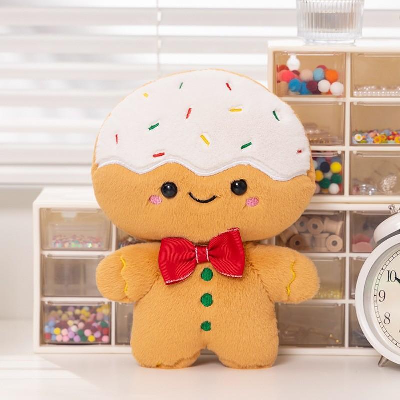 Entzückendes Lebkuchenmann-Plüschtier Gemütliches Kissen Weiches Geschenk zur Weihnachtsdekoration