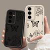Schmetterling Stoßfeste Silikonhülle für Samsung Galaxy S25 S24 S22 Ultra Plus S23 S21 S20 Fe A55 A54 A53 A52 A35 A34 A15 5g Weiche Linsenschutzhülle