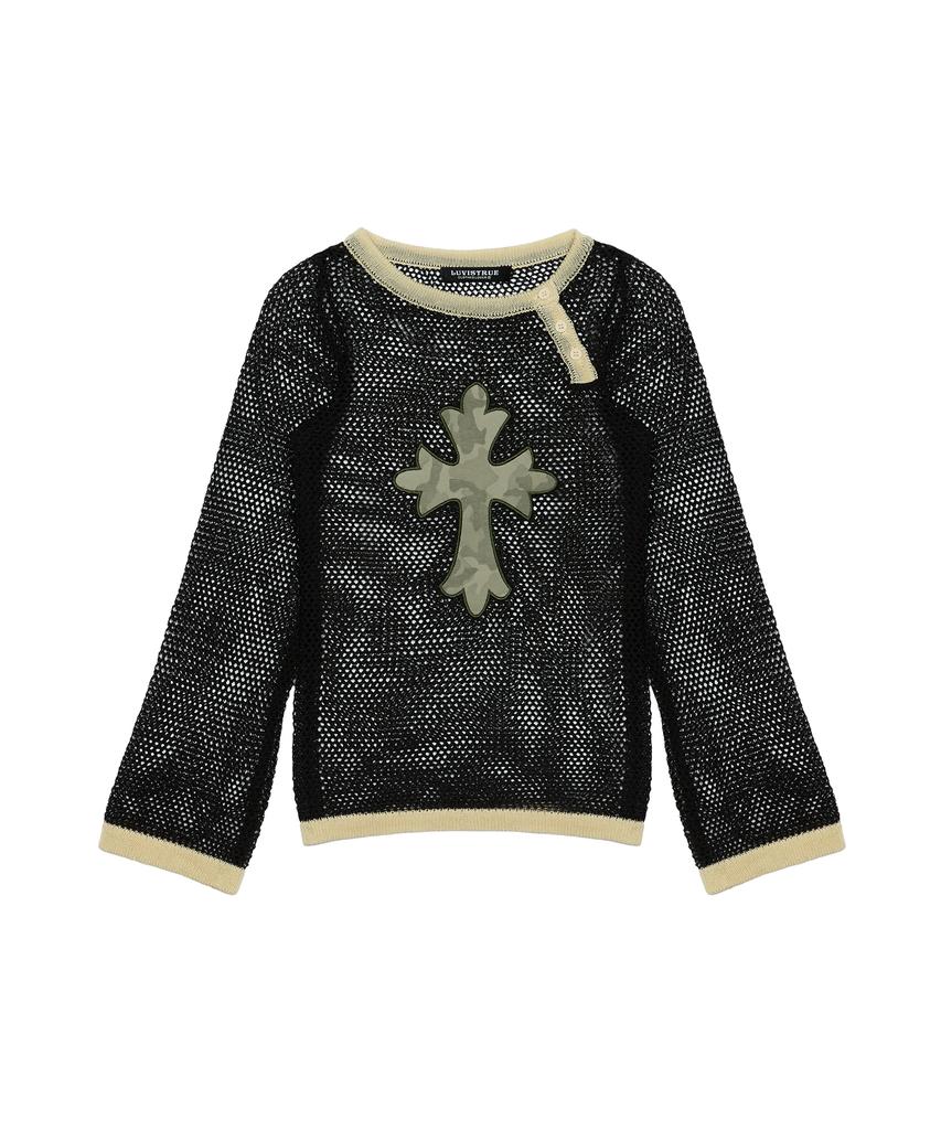 LUVISTRUE Sm Cross Mesh Knit(Charcoal)