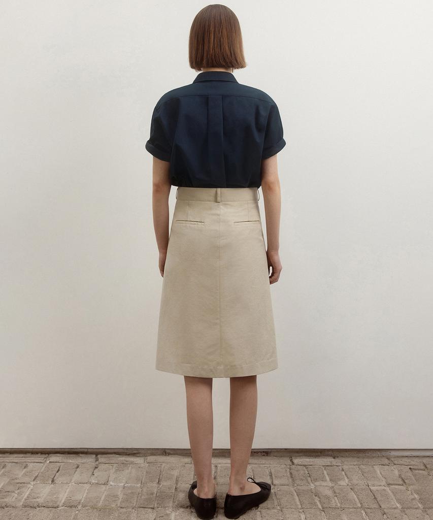 Annies Button Belted Skirt (Beige)