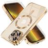 iPhone 13 Pro Max Case, Electro MagSafe, Gold + Screen Protector