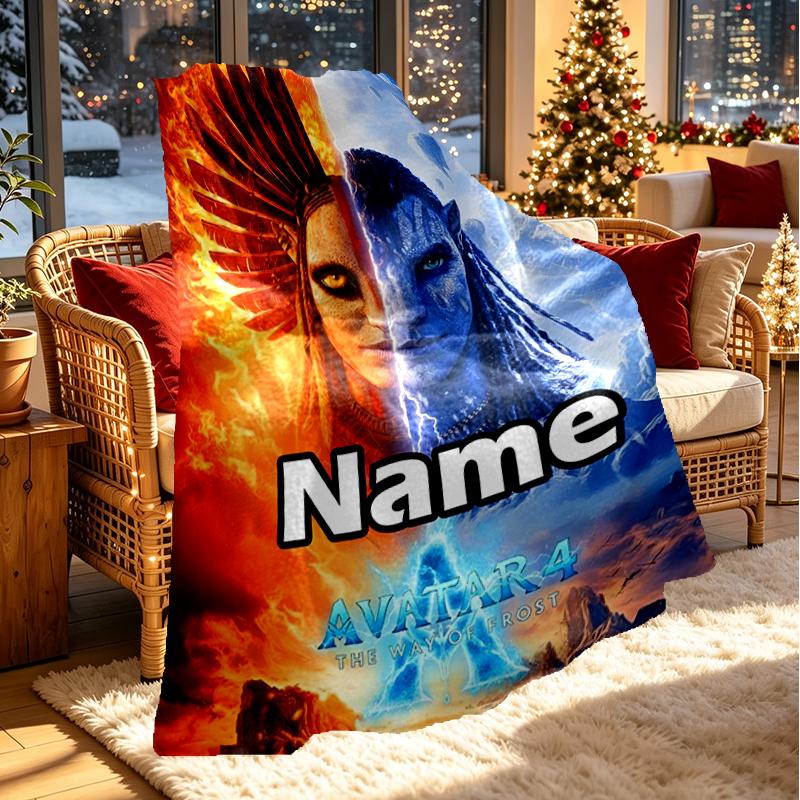 Custom Name Personalized Avatar Print Blanket, Home Decor, Bedroom, Sofa, Camping, Couch, Gifts for Birthday Christmas