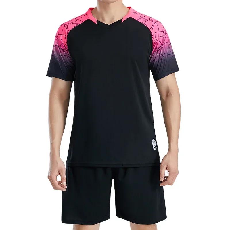 Fußballtrikot Set für Herren Fußball Trainingsanzug Trikot Set Schnelltrocknend Atmungsaktiv Mann Kinder Team Training Fußball Uniform