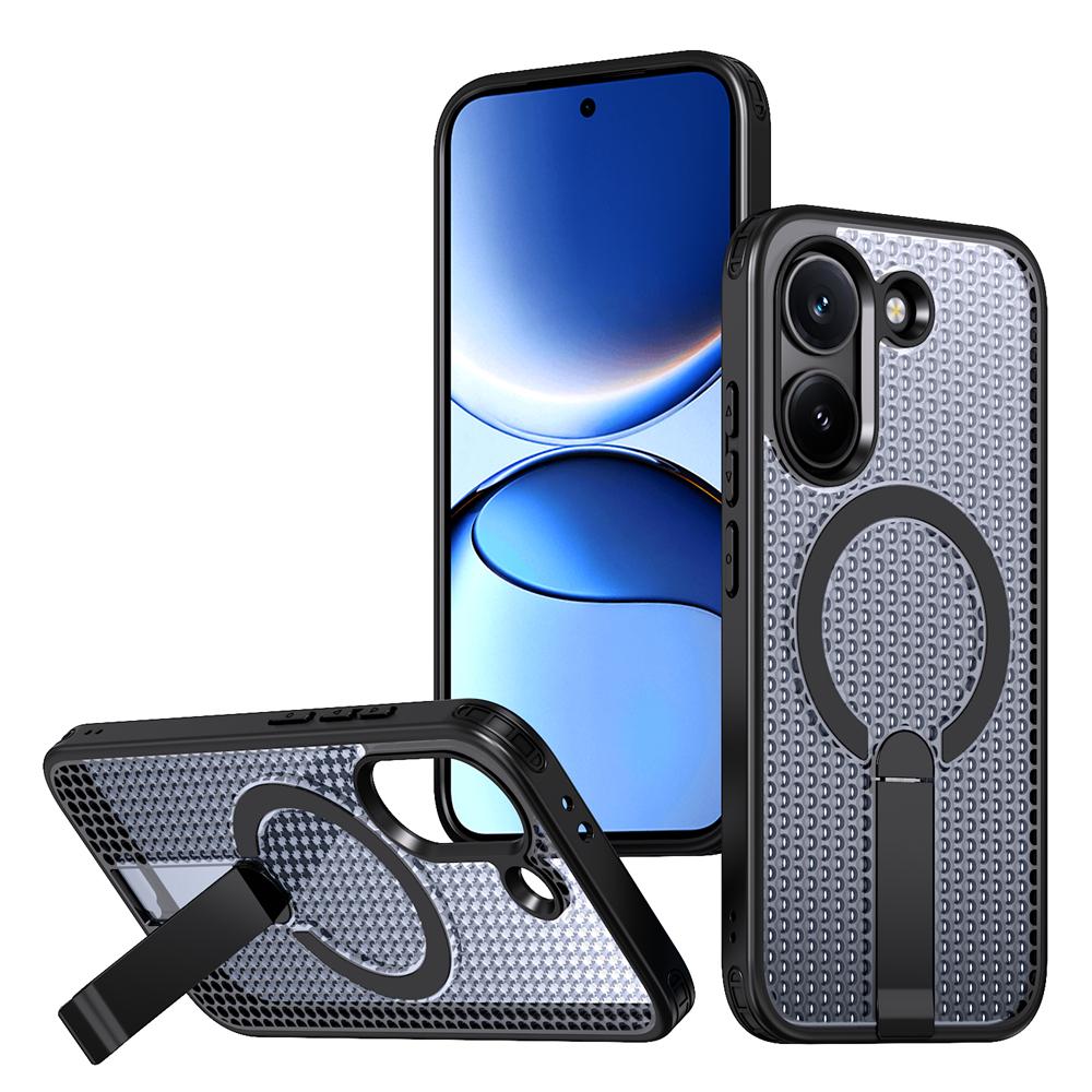 KEYSION Hollow Heat Dissipation Case for MagSafe for Xiaomi POCO X8 Pro Max Magnetic Cooling Hide Stand Shockproof Phone Cover