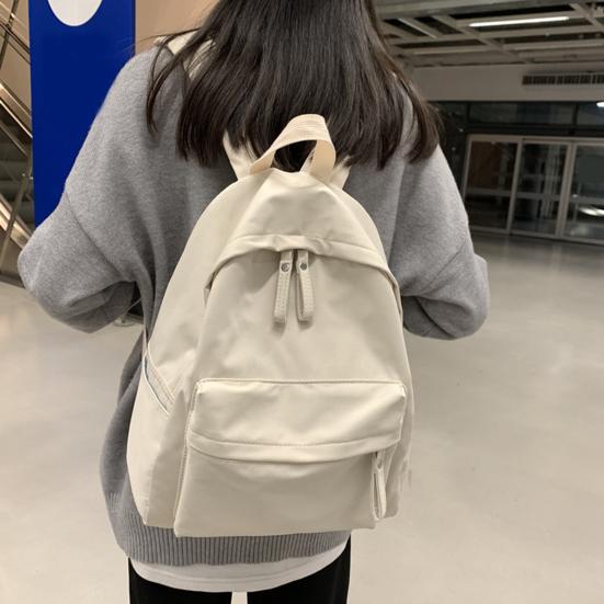 Estudantes mochila grande capacidade portátil cor sólida casual homens mulheres adultos mochila material escolar