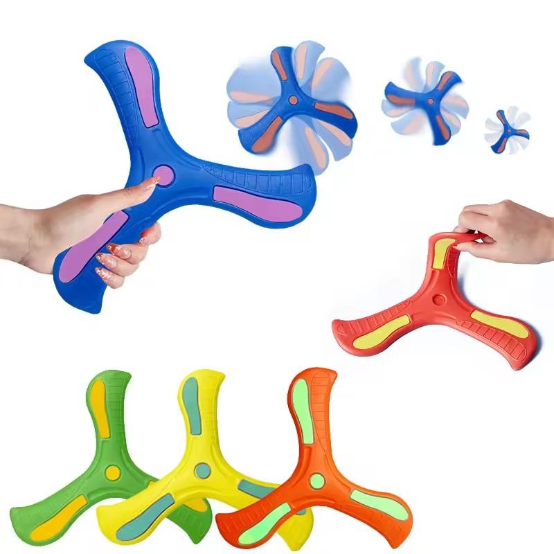 Kids Soft Boomerang Toy Three-Leaf Cross Outdoor Flying Disc Interactive Sports Game for Adults And Kids Decompression Gift