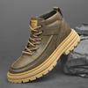 Hochwertige Herren Stiefeletten Leder Mode Innenhöhe Erhöhend Herren High Top Stiefel Gummisohle Herren Herbst Winter Stiefel