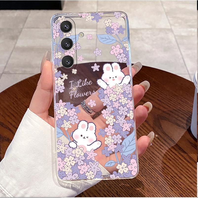 Phone Case For Samsung Galaxy S24 Plus S 24 Ultra 5G Luxury Cute Love Rabbit Funny Clear Silicone Protective Soft TPU Back Cover