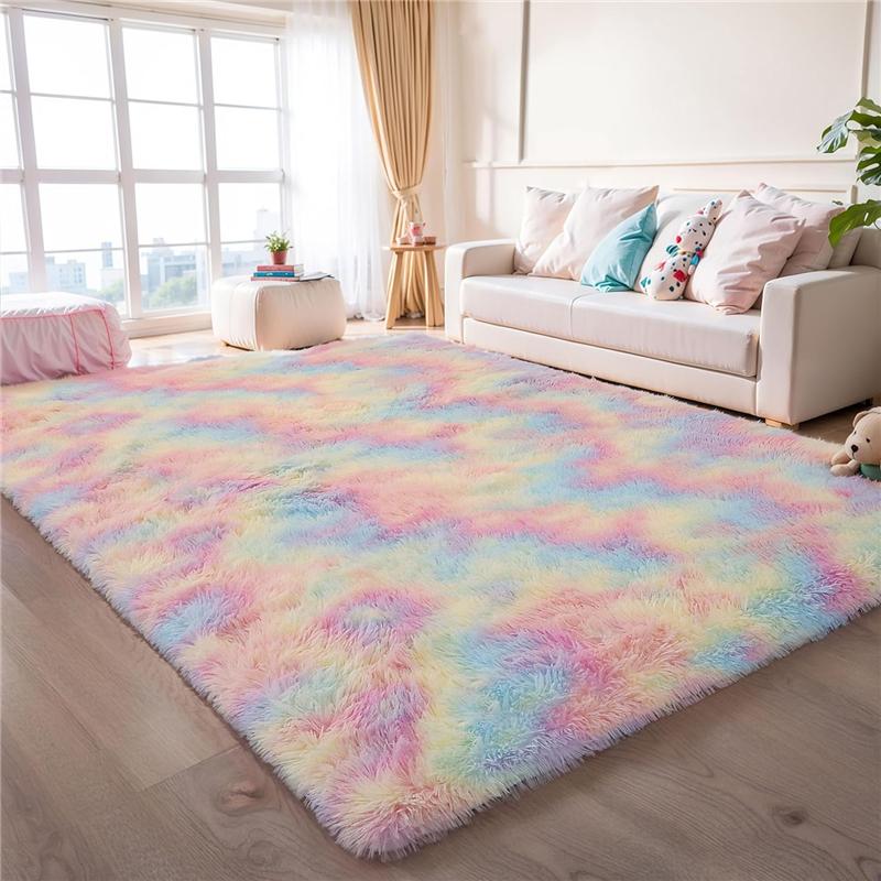 2027 Tappeto Spesso Area Grigio Chiaro Shag Soffice per Camera da Letto Ultra Morbido Peluche Morbido Lavabile per Soggiorno Dormitorio Asilo Shaggy Bambini Bambine Bambini