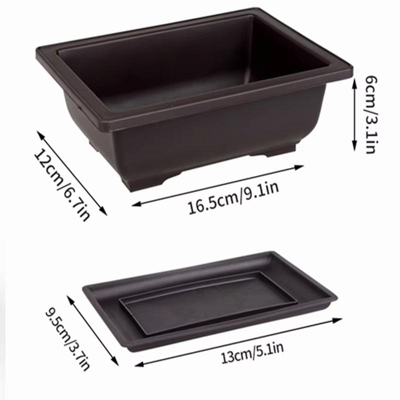 Bonsai Pots For Succulents Bonsai Vase Rectangle Plant Pots For Plants Outdoor Garden Pot Flowerpots Tray Garden Supplies