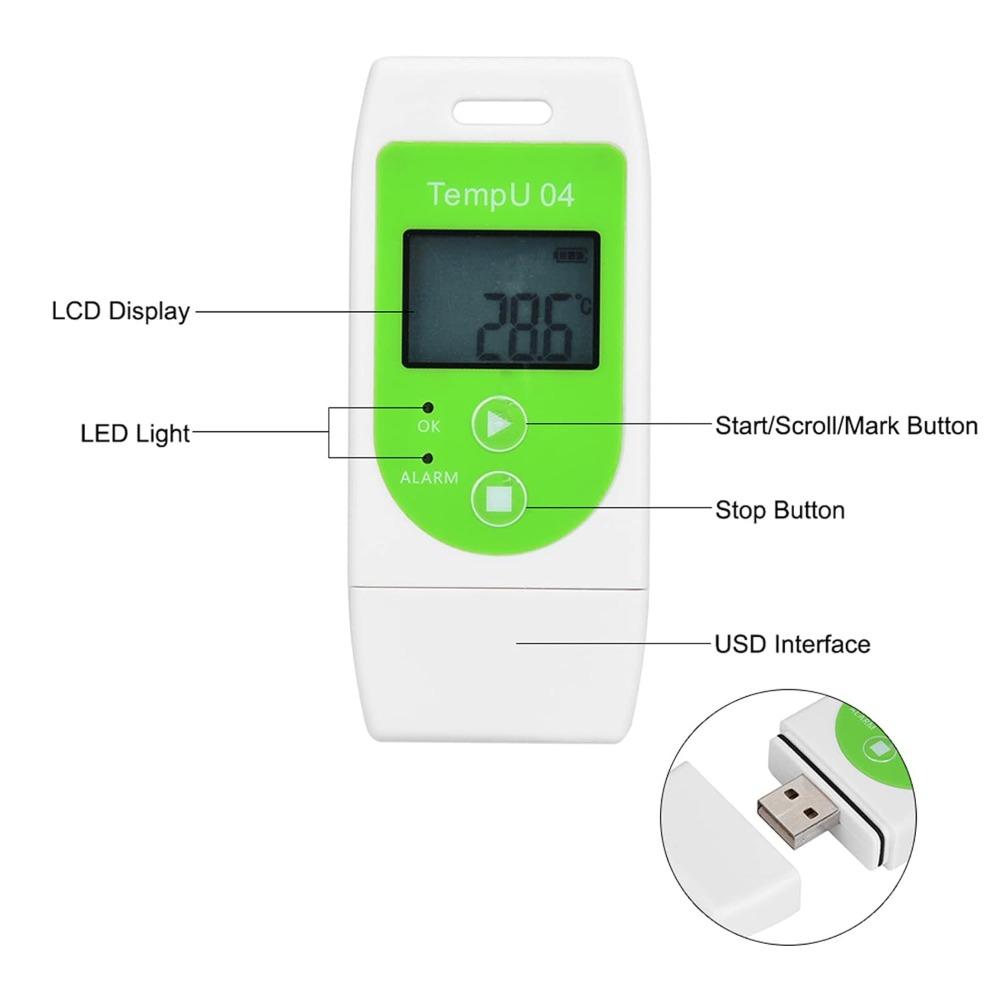 Plastic USB Temperature Logger Reusable Temperature Recorder  Cold Chain Monitoring