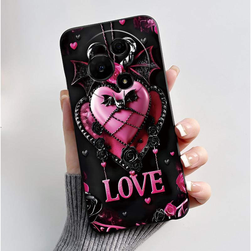 For TCL 60 NxtPaper 4G T626K / 60 SE NxtPaper 5G Casing Cute Love Rabbit Funny Black Soft Silicone Phone Case Shockproof Cover