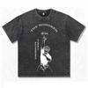 220GSM Acid Wash Cotton 100% T Shirt Men or Women Streetwear Vintage Summer Printed T Shirt