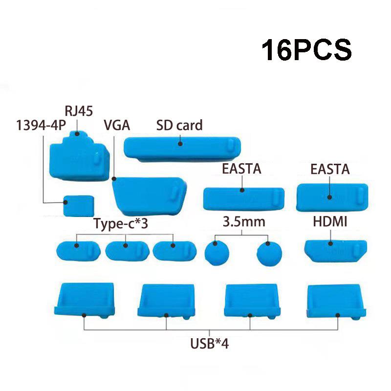 16pcs Anti-Dust Plug Notebook Dustproof Stopper Notebook Universal HDTV USB Dust Plug Laptop Computer Interface Waterproof Cover