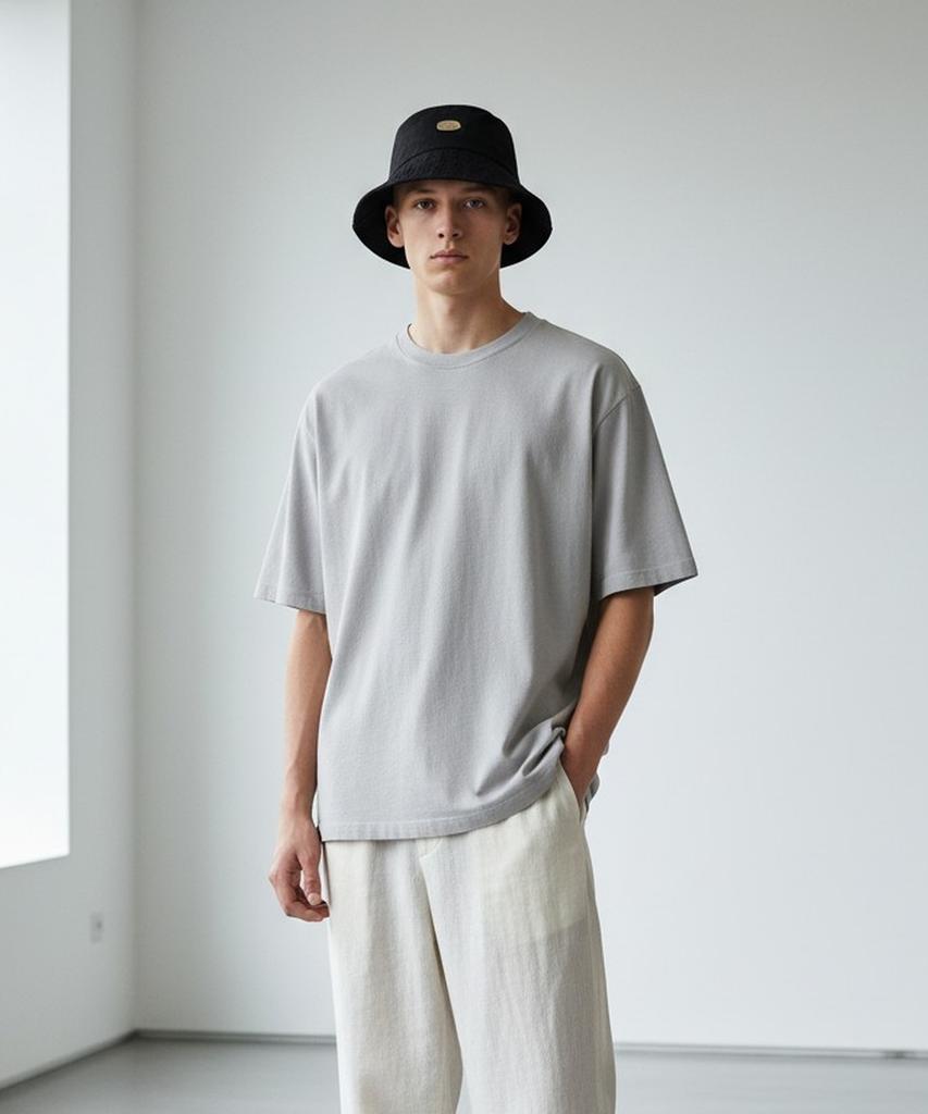 Washing Black Overfit Bucket Hat
