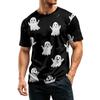 Haut Décontracté Homme à Col Rond Léger Respirant Manches Courtes avec Imprimé Halloween Coupe Ample Design Confortable