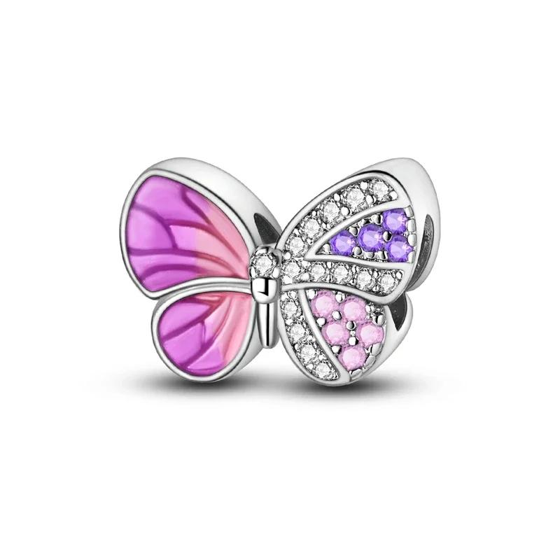Trendy Fashion Copper Metal Colorful Butterfly Dragonfly Hummingbird Spring Series Charm Bead Components Bead Components Compatible With Do It