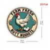 Farm Fresh Butt Nuggets Vintage Rooster Metal Sign Rustic Wall Decor Kitchen Cafe Bar Office Gift Plaque