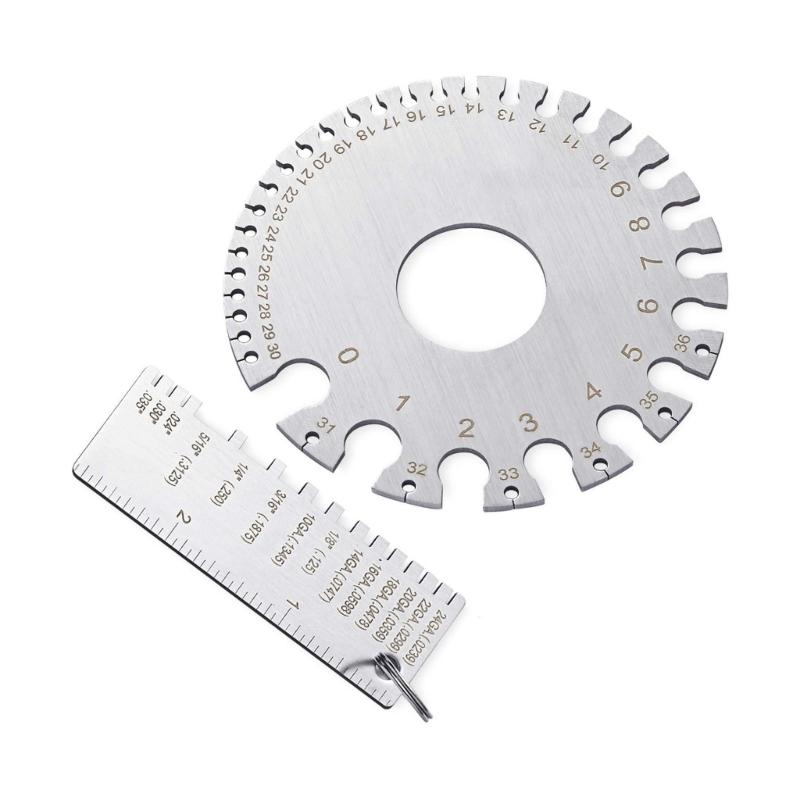 Round Wire Cable Thickness Gauges with Double Side Scale Wire Diameter Measuring Tool for Accurate Sheet Metal Measurement