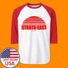 Strata East Records Männer#039;s Raglan Weiß Rot Größe S bis 2XL Unisex T-Shirt