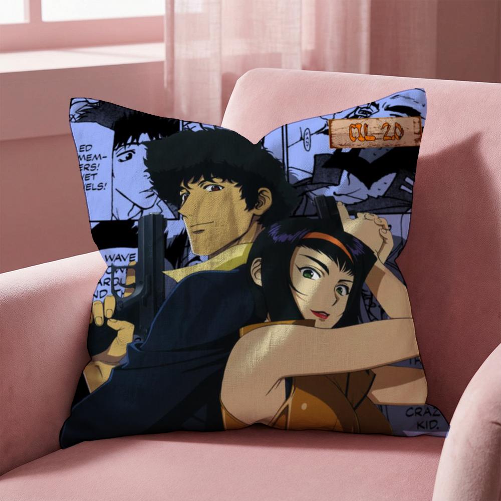C-Cowboy Bebop Cushion Cover Multi-Scene Pillow Cover for Home & Car - Reversible, Soft & Durable for Daily Use