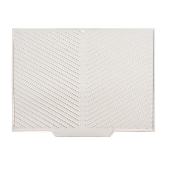 Silicone Dish Drying Mat with Grooved Drainage Heat-Resistant Countertop Protector for Kitchen Non-Slip Mat for Sink Refrigerator Drawer