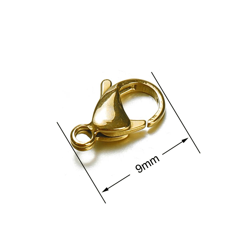 20pcs 9/10/12/15mm Stainless Steel Lobster Clasps Jewelry Finding DIY Clasp Hooks Necklace & Bracelet Chain Jewelry Components