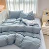 Bedding Four-piece Set Skin-friendly and Breathable Solid Color Simple Wind Bed Sheet Quilt Cover Pillowcase Set