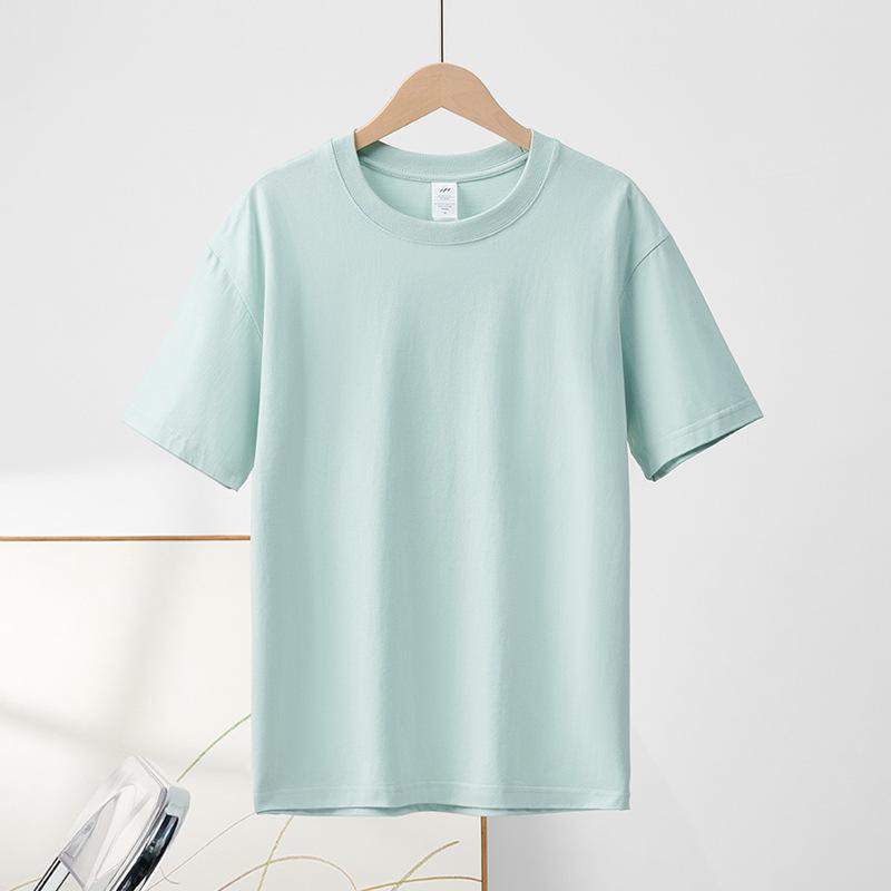 Pure Cotton Short Sleeved T-shirt Women's Round Neck Top Solid Color Half Sleeved Base T-shirt
