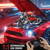 Röd V8-motor Byggklossar 653 delar LED APP Motordrift Superbil Modell Klossar Leksaker för Vuxna Barn Gåva