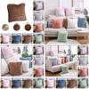 Square Fluffy Cushion Plush Pillow Covers Shaggy Scatter Sofa Pillowcase Decor