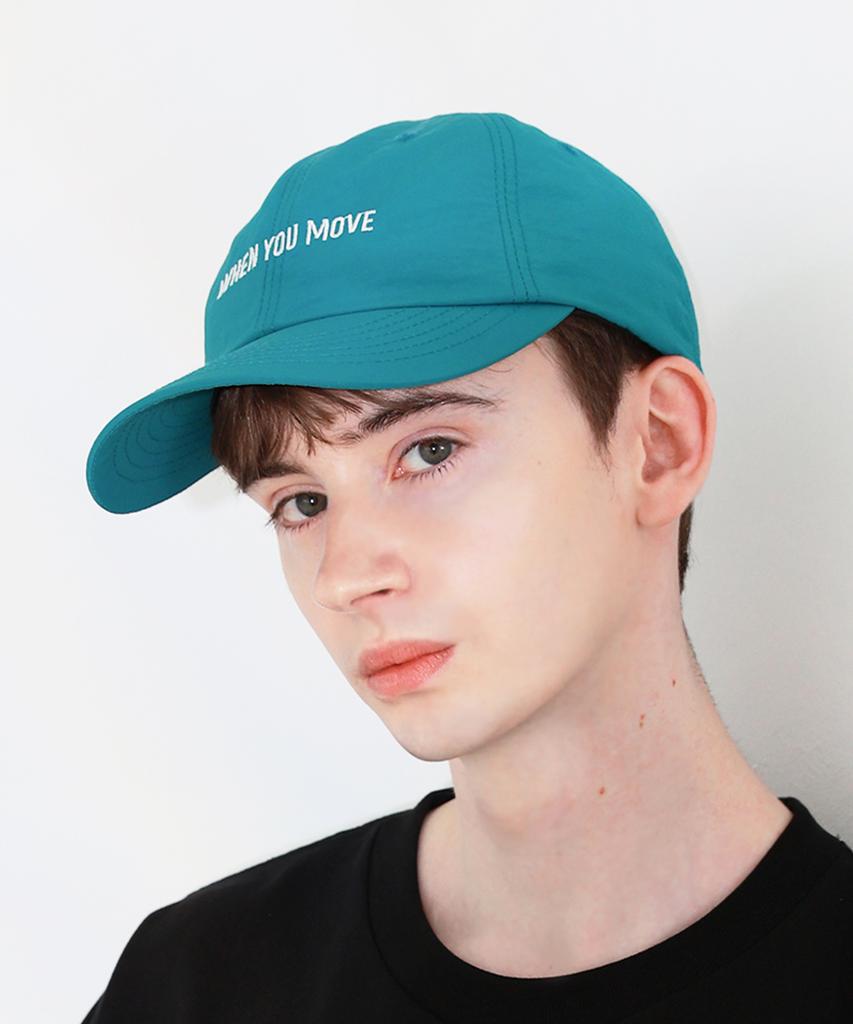 WHEN YOU MOVE Nylon Logo Embroidered Ball Cap Green