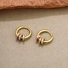 Classic Gold Color Stainless Steel Geometric Circle Hoop Earrings for Women Charm Zircon Korean Jewelry Party Accessories Gift