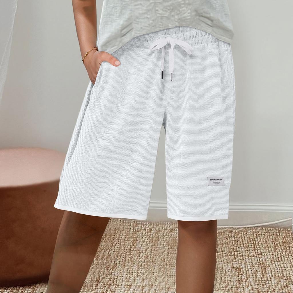 Dames sportshorts, casual, los model, effen kleur, elastische tailleband