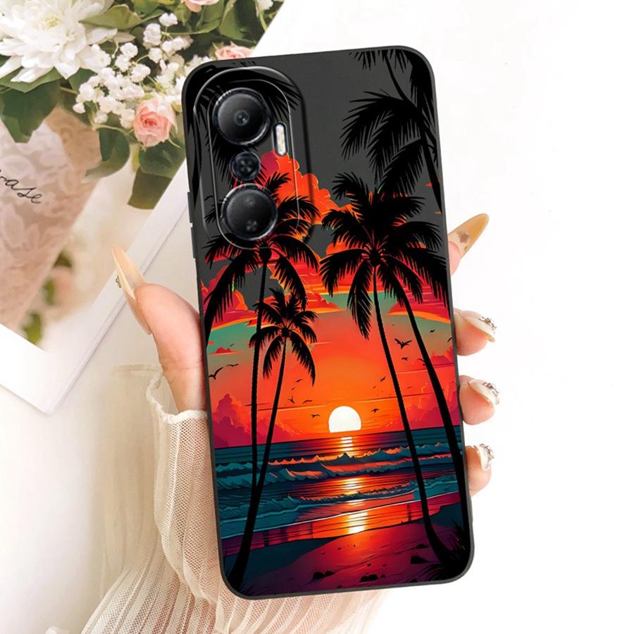 Mode Målat Skydd För Infinix Hot 20 Hot20i Fodral Mjukt Skydd Funda Mjuk Bumper För Infinix Hot 20 Play Hot20 blomma Coque