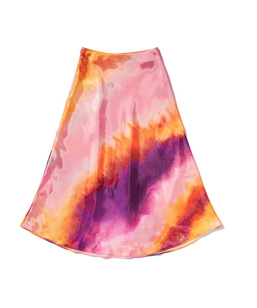 Ratsyu Lotsyou_Rainbow Sherbet Satin Skirt Orange