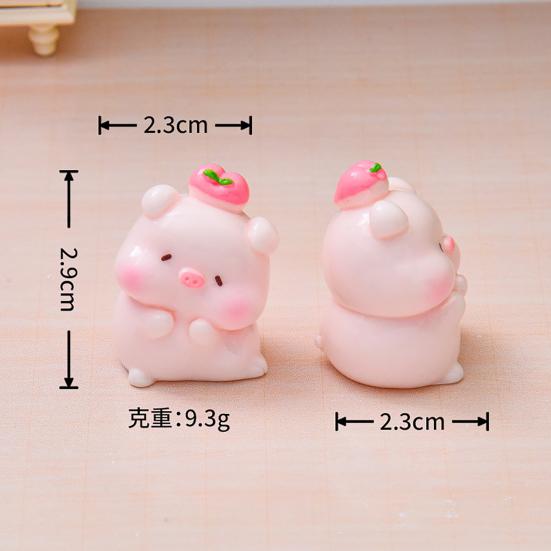 Yousheng Miniature Pig Figurine Mini Pink Piggy Figure Cartoon Resin Animal Cake Toppers for DIY Fairy Garden Moss Landscape Terrarium Potted Plant