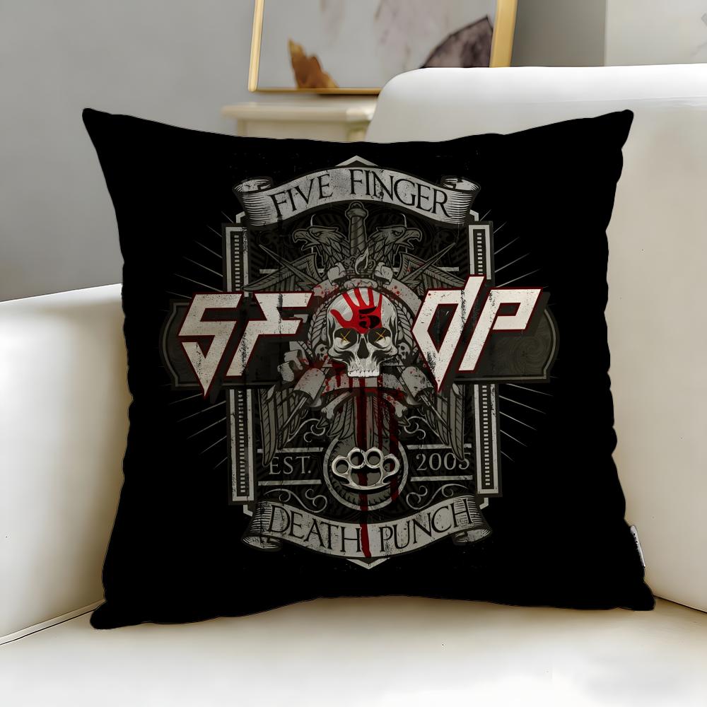 Classic Band Five Finger Death Punch Cushion Cover Soft & Easy-Wash Pillow Case – Versatile for Couch, Bed, Travel and Office
