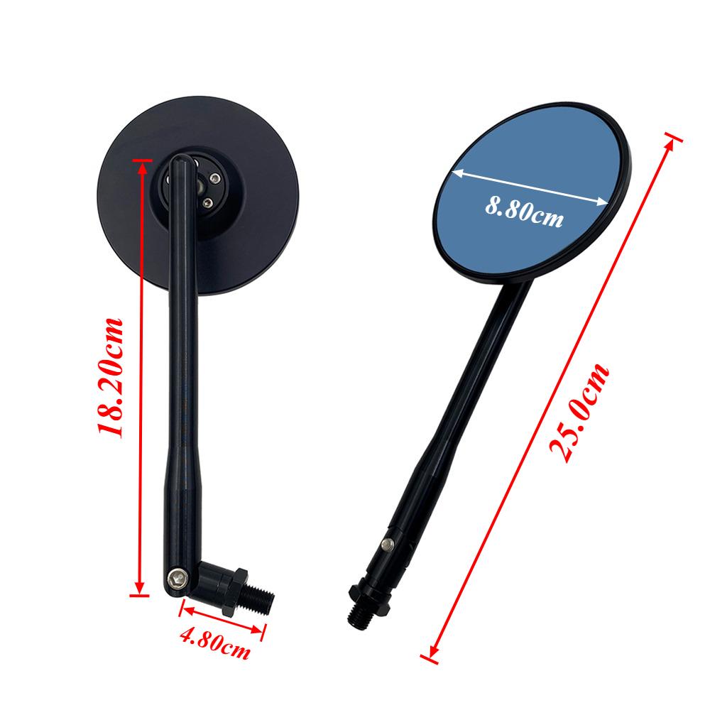 8MM 10MM Universal Motorcycle High Quality Rearview Mirrors Adjustable Black CNC Aluminum Round Mirrors