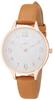 Fieldwork ASS156-4 Women's Analog Watch with Crown, Thin Leather Strap, Brown